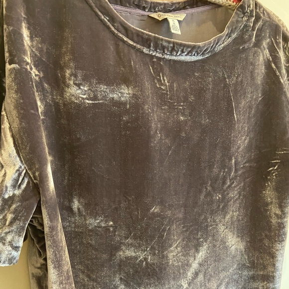 Calvin Klein CK Crushed Velvet Short Sleeve Top - Picture 3 of 4